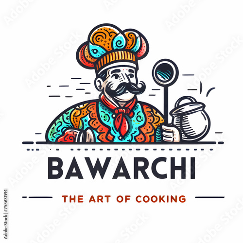 Cooking Logo icon vector illustration, Food channel logo, Bawarchi logo