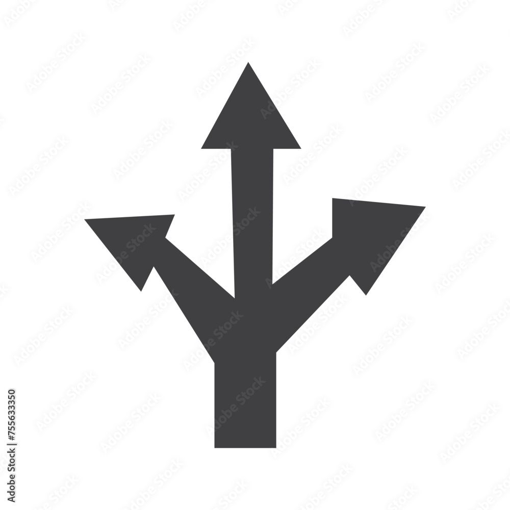 custom made wallpaper toronto digitalthree-way direction arrow icon. road direction icon Vector illustration