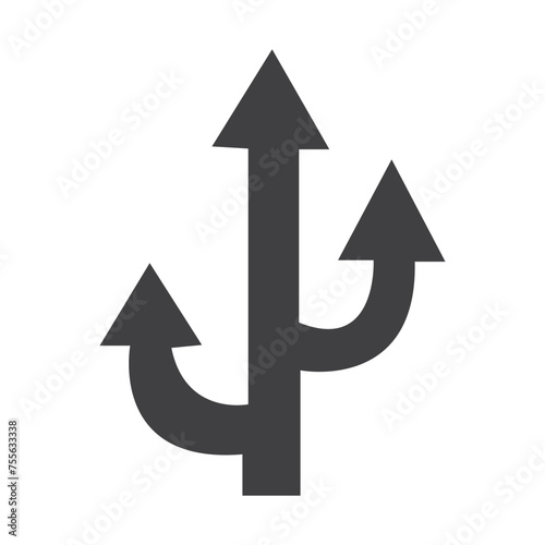 Wallpaper Mural three-way direction arrow sign on white background Torontodigital.ca