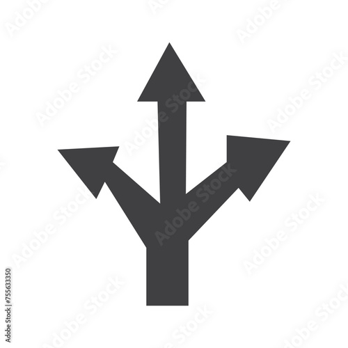 Wallpaper Mural three-way direction arrow icon. road direction icon Vector illustration Torontodigital.ca
