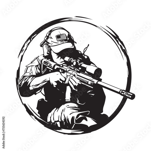 Sniper vector illustration on isolated background