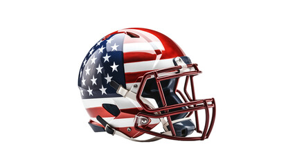 Football helmet in American flag cut out. American football helmet in US flag