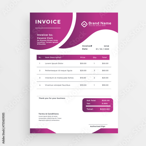 Business invoice form template. Invoicing quotes, money bills or price invoices and payment agreement design templates. Tax form, bill graphic or payment receipt page vector set