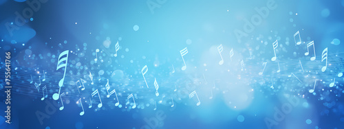blue background with musical notes photo