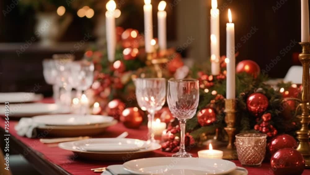 Christmas table decor, holiday tablescape and dinner table setting, formal event decoration for family celebration, English country and home styling Christmas table decor, holiday tablescape and dinner table setting, formal event decoration for family celebration, English country and home styling