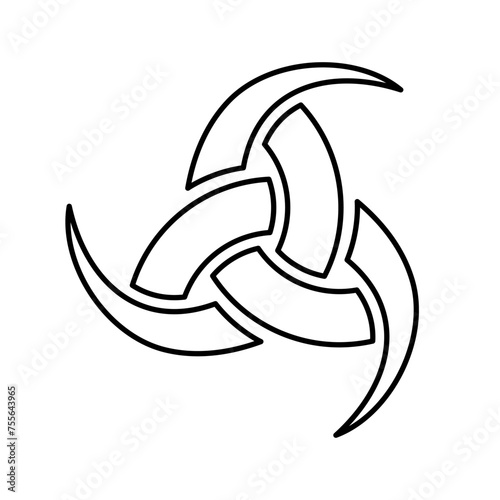 Celtic style pattern isolated vector. Nordic symbol. Tattoo sketch.