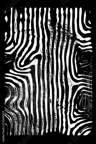 Minimalist Monochrome Wood Pattern Logo on Black Background