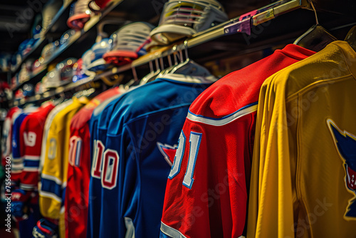 Ice hockey fan gear and memorabilia, team jerseys, fan loyalty, sports merchandise, colorful and passionate support