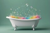 washing tube with soap and color powder 