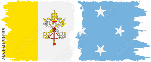 Federated States of Micronesia and Vatican grunge flags connection v