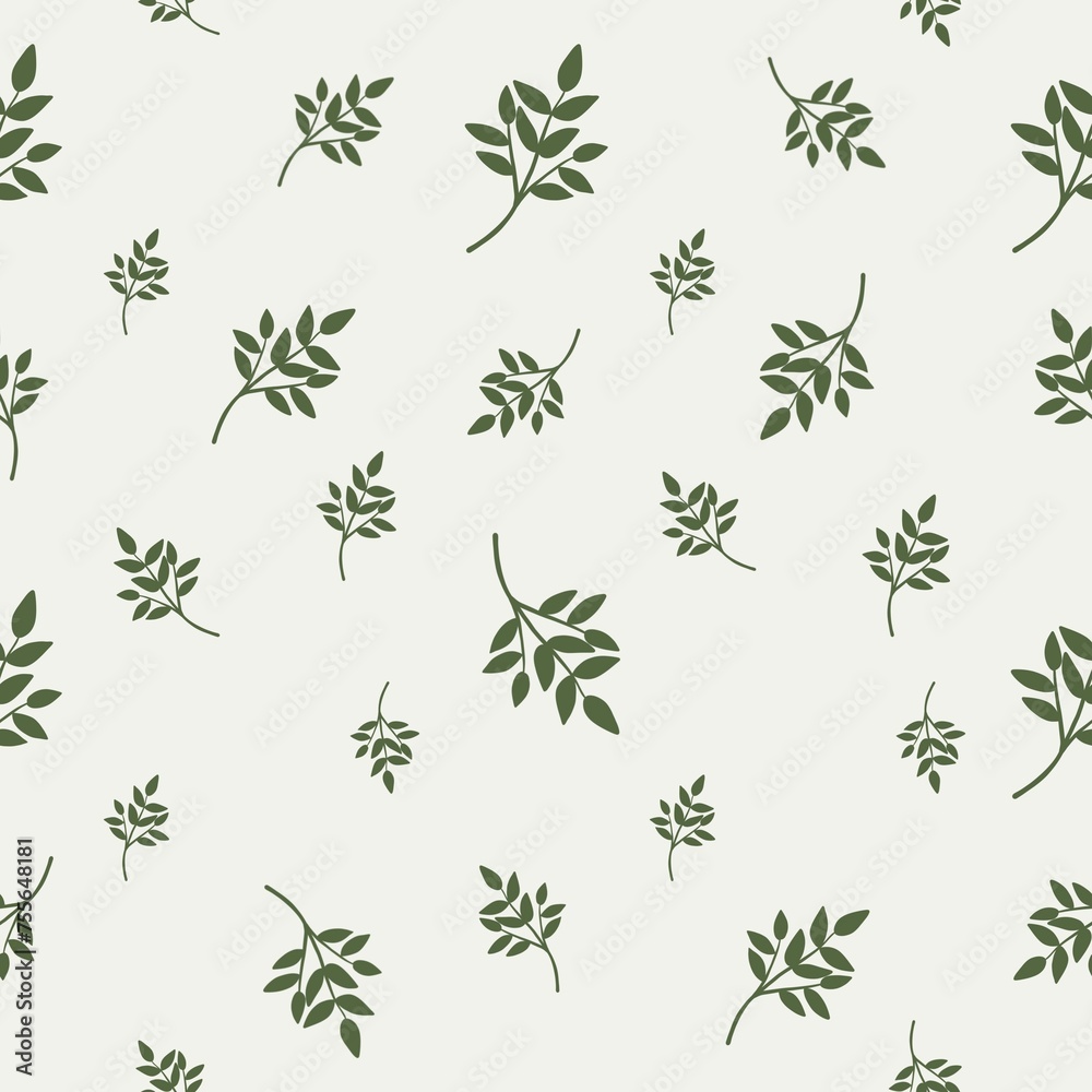 Botanical elegant elements seamless pattern on light green background, floral wallpaper Botanical elegant elements seamless pattern on light green background, floral wallpaper