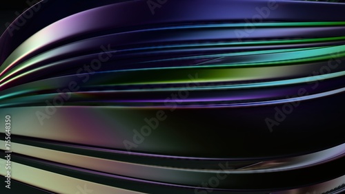 Metal Wave-like Plate Rainbow Reflection Contemporary Delicate Elegant Modern 3D Rendering Abstract Background