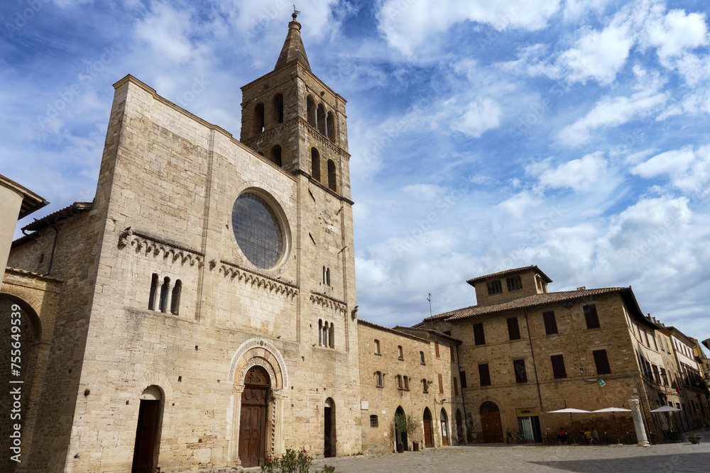 Historic buildings of Bevagna, Umbria, Italy: the Silvestri square
