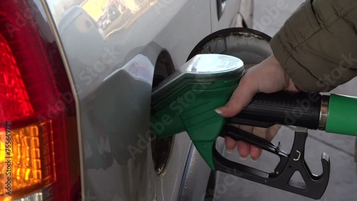 gasoline tank neck at gas station