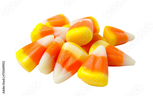 Candy Corn Delight On Transparent Background.