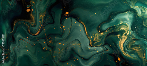 Enigmatic Emerald Green and Gold Marble Texture for Luxurious Backgrounds