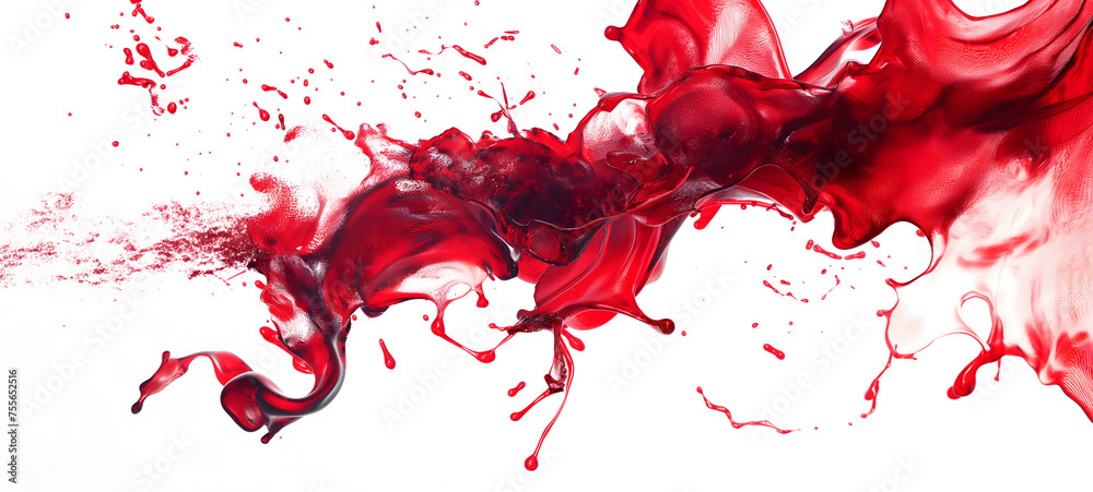 Dynamic Red Paint Splatter on White Background Dynamic Red Paint Splatter on White Background