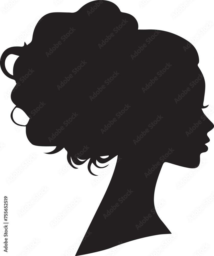 black female head vector on white background.eps