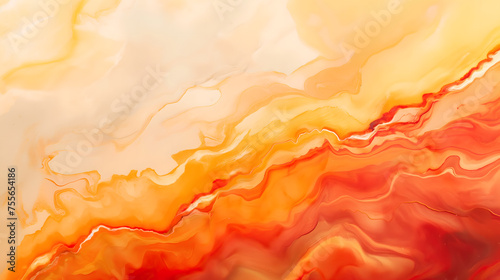 Vibrant Abstract Orange and Yellow Fluid Art Background