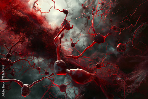 Intricate Details of Blood Vessels and Red Blood Cells in a Dynamic Environment
