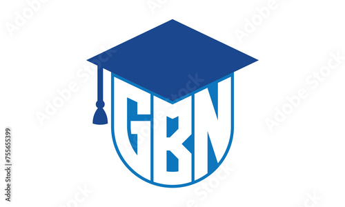 GBN initial letter academic logo design vector template. school college logo, university logo, graduation cap logo, institute logo, educational logo, library logo, teaching logo, book shop, varsity	
 photo