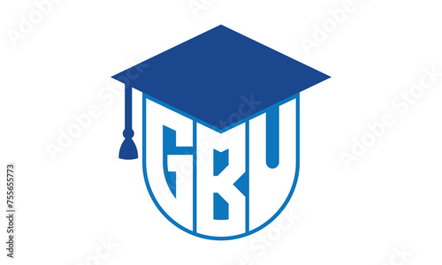 GBU initial letter academic logo design vector template. school college logo, university logo, graduation cap logo, institute logo, educational logo, library logo, teaching logo, book shop, varsity	
 photo