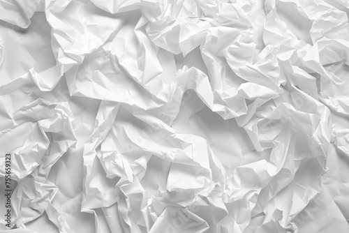 illustration of white crumpled paper texture background. Created with Generative AI