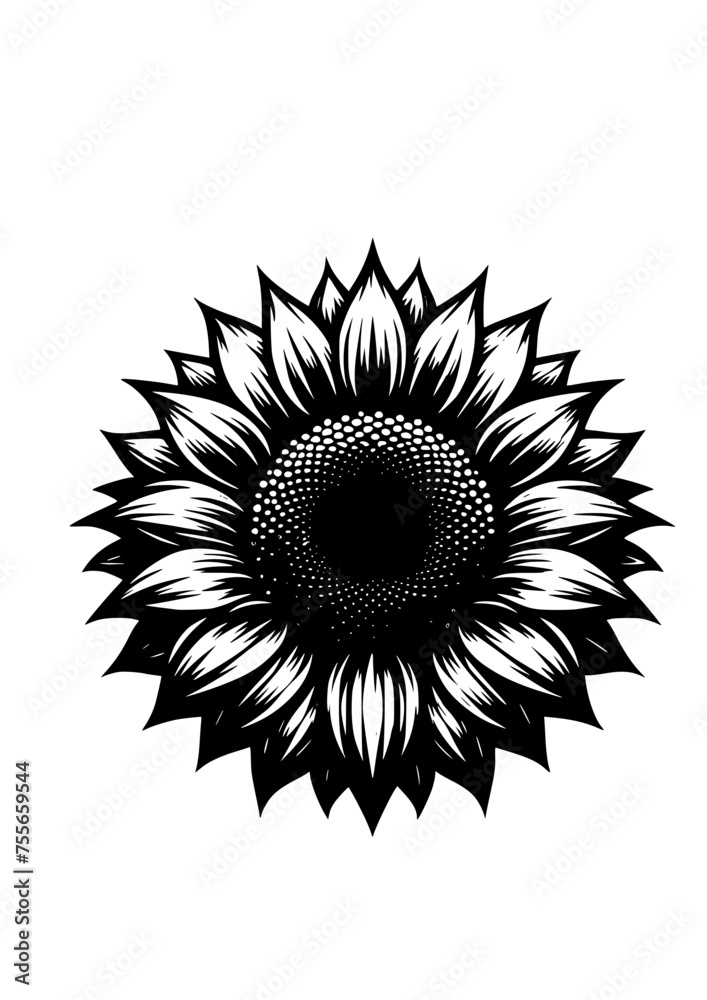 Fototapeta premium Sunflower Svg, Sunflower Clipart, Sunflower Cut file for Cricut, Sunflower Vector, Sunflower Art, Flower Svg