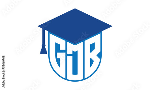 GDB initial letter academic logo design vector template. school college logo, university logo, graduation cap logo, institute logo, educational logo, library logo, teaching logo, book shop, varsity	
 photo