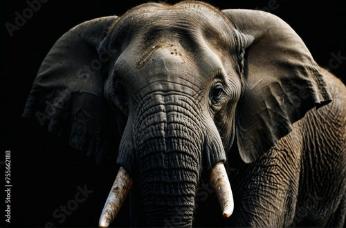 Close-Up of an Elephant With Tusks