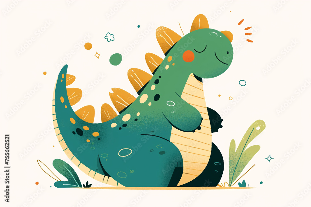 Cute dinosaur illustration, children education concept illustration Cute dinosaur illustration, children education concept illustration