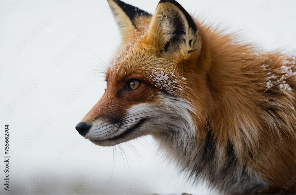 Fototapeta premium Close Up of a Red Fox in the Snow
