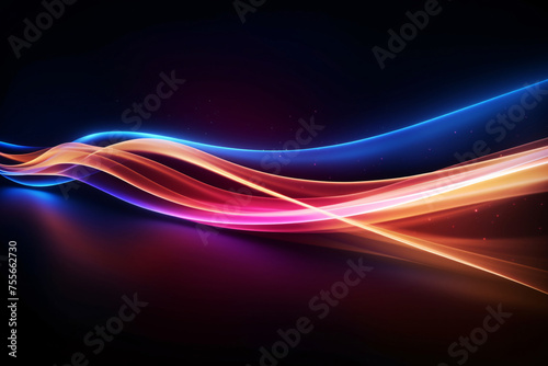 Blue neon light effect communication technology technology background, abstract graphic poster PPT background