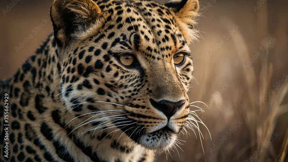 Close-Up of Leopard in Field Close-Up of Leopard in Field