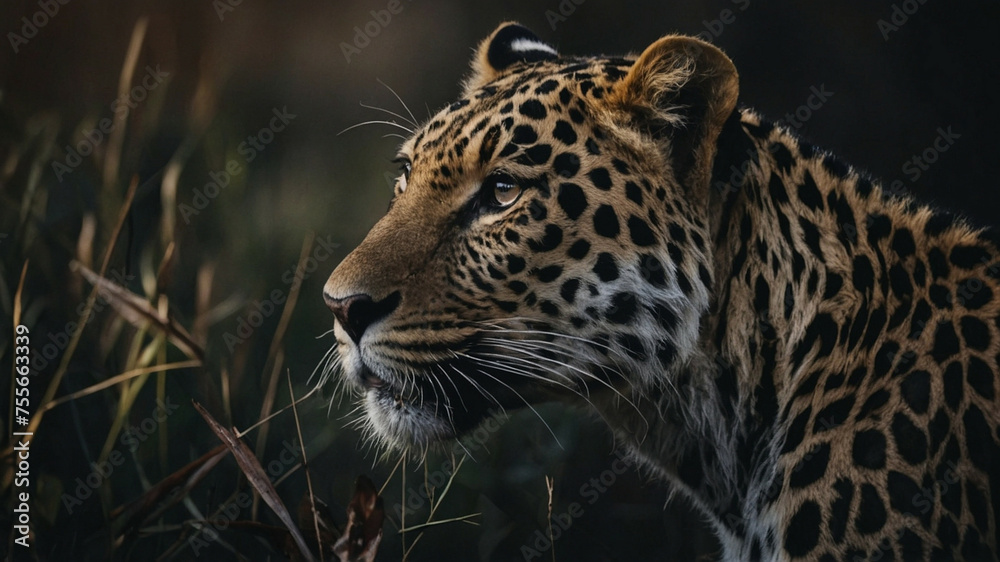 Fototapeta premium Close Up of a Leopard in a Field