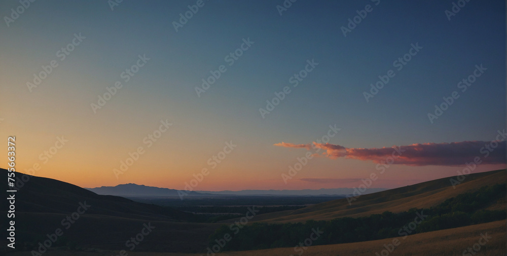 Sun Setting Over Mountains