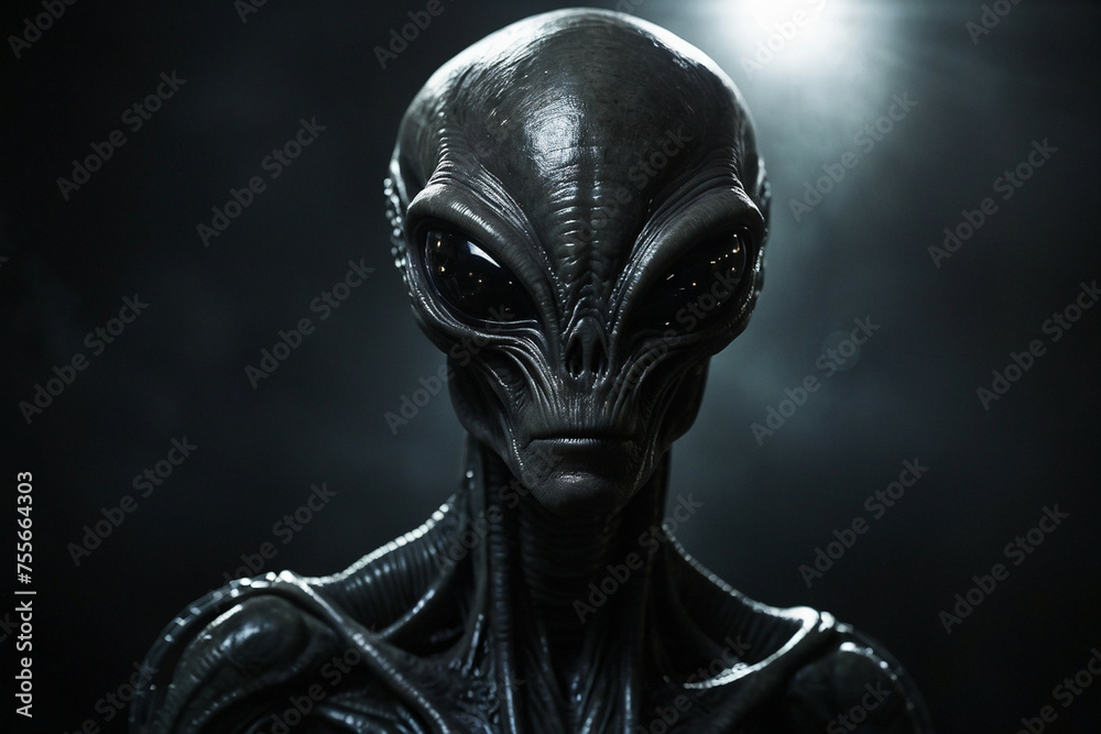 Close Up of an Alien on a Dark Background