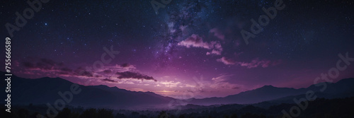 Purple Sky With Mountains in Background photo