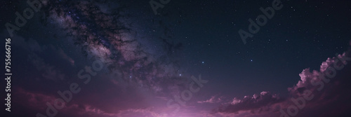 Purple Sky Filled With Stars and Clouds