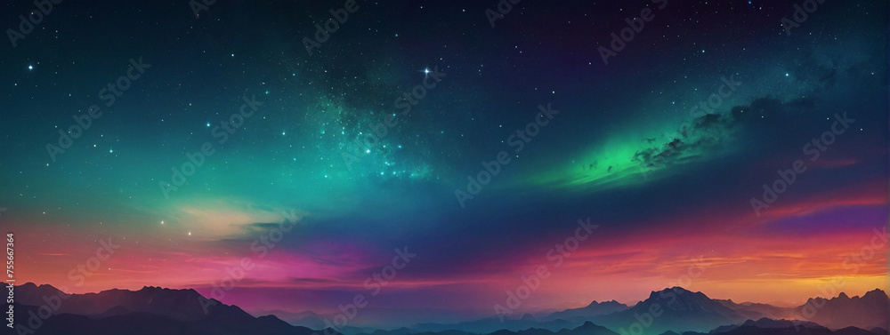 Vibrant Sky Filled With Stars and Clouds
