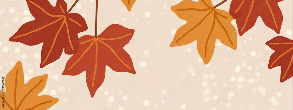Autumn Leaves Banner for Seasonal Web Promotion During the End of the Year Autumn Leaves Banner for Seasonal Web Promotion During the End of the Year