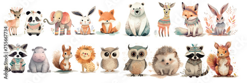 Adorable Collection of Watercolor Animals: From Forest Friends to Exotic Creatures, Perfect for Children’s Books and Nursery © Zaleman