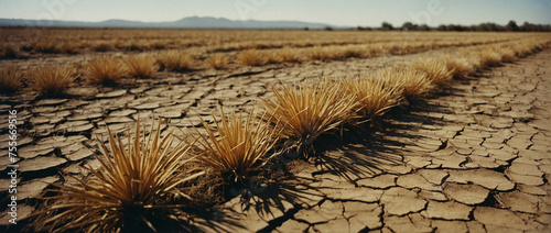 Severe Drought Conditions Revealed In Arid Landscape Under Harsh Sunlight