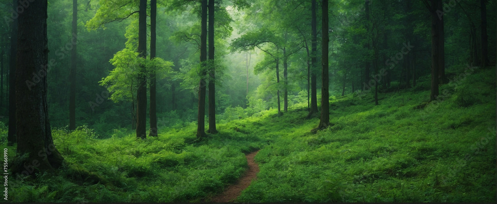 Obraz premium A Path Leading Through a Forest