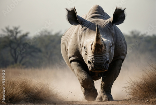 Running Rhino on Dirt Road photo