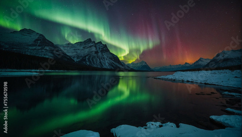 Aurora Lights Reflecting in the Water
