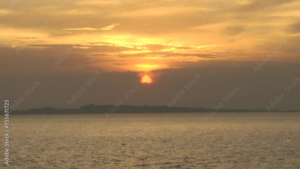 Spectacular sunset in Ha-Long Bay in Vietnam Spectacular sunset in Ha-Long Bay in Vietnam