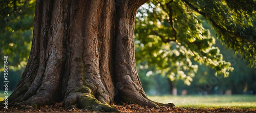 A Large Tree Stands in the Middle of a Park