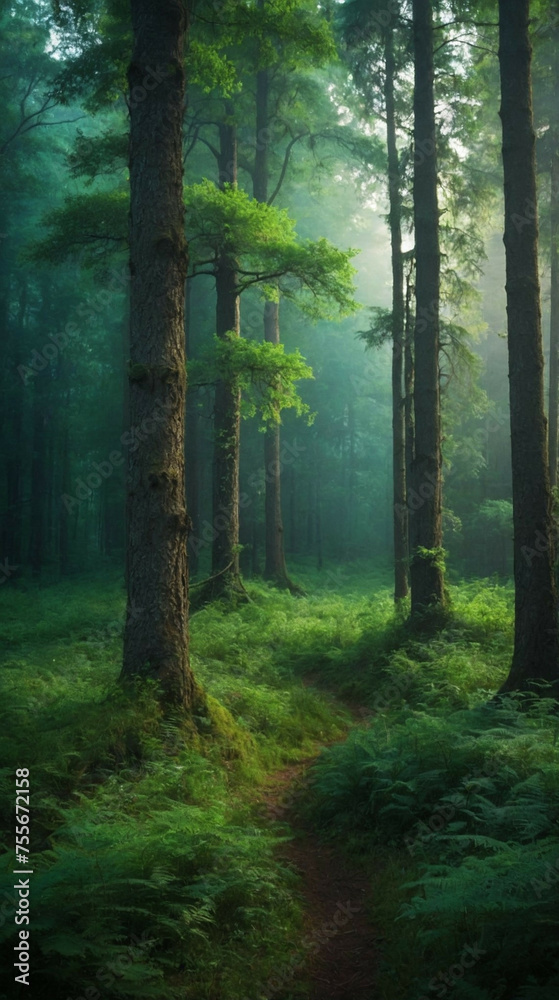 Path Leading Through Lush Green Forest