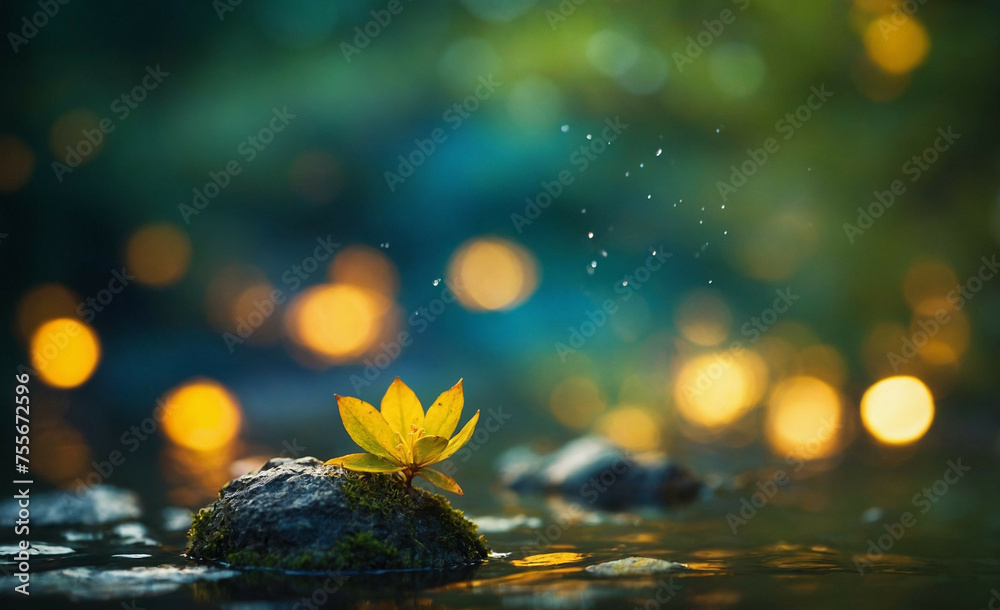 Small Yellow Leaf on Rock Small Yellow Leaf on Rock